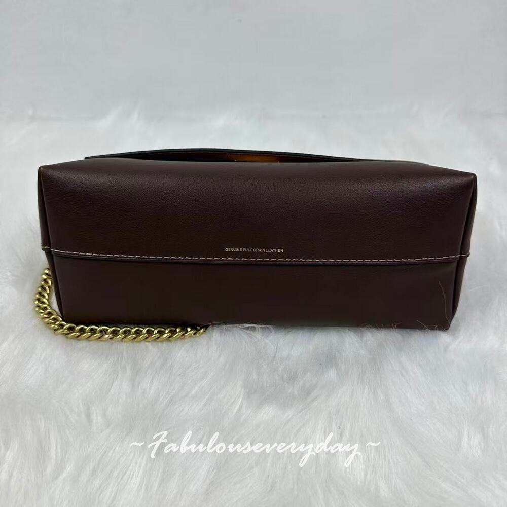 COACH Chelsea Shoulder Bag 30 With Chain In Leather CDS61 Brass/Maple NWT - Picture 8 of 10